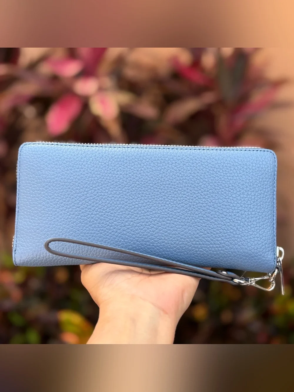 Michael Kors Jet Set Travel LG Continental Wallet Denim/Silver